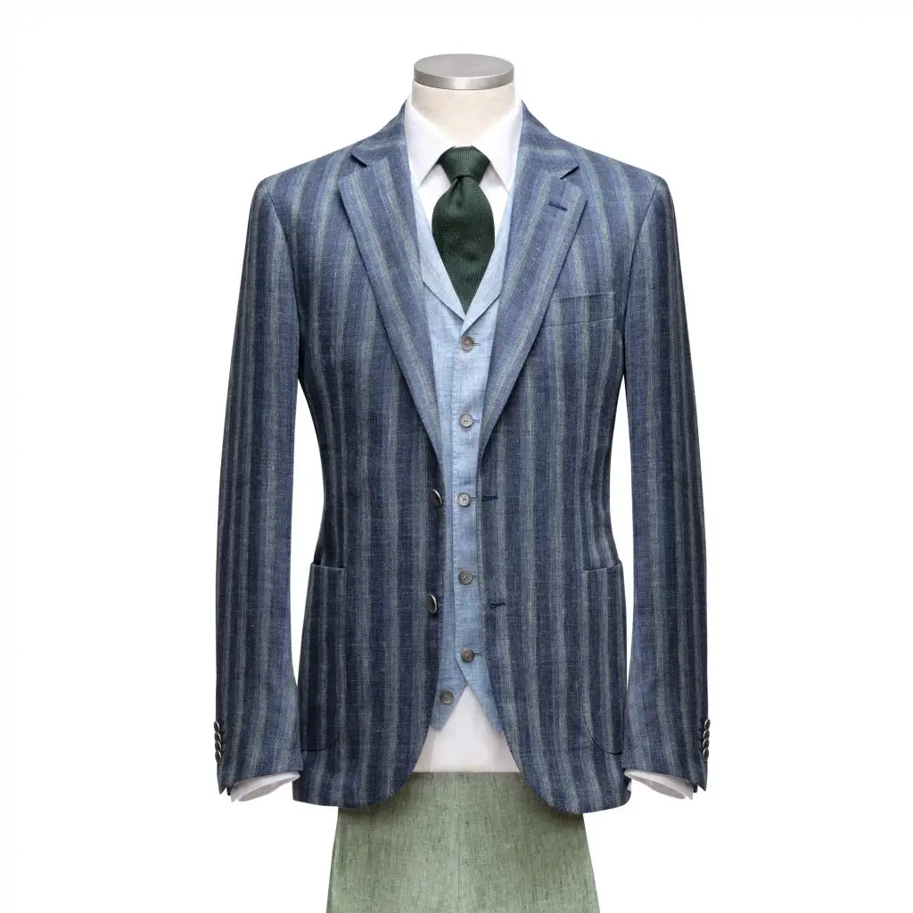 Mannen colbert op maat met linnen maat broek