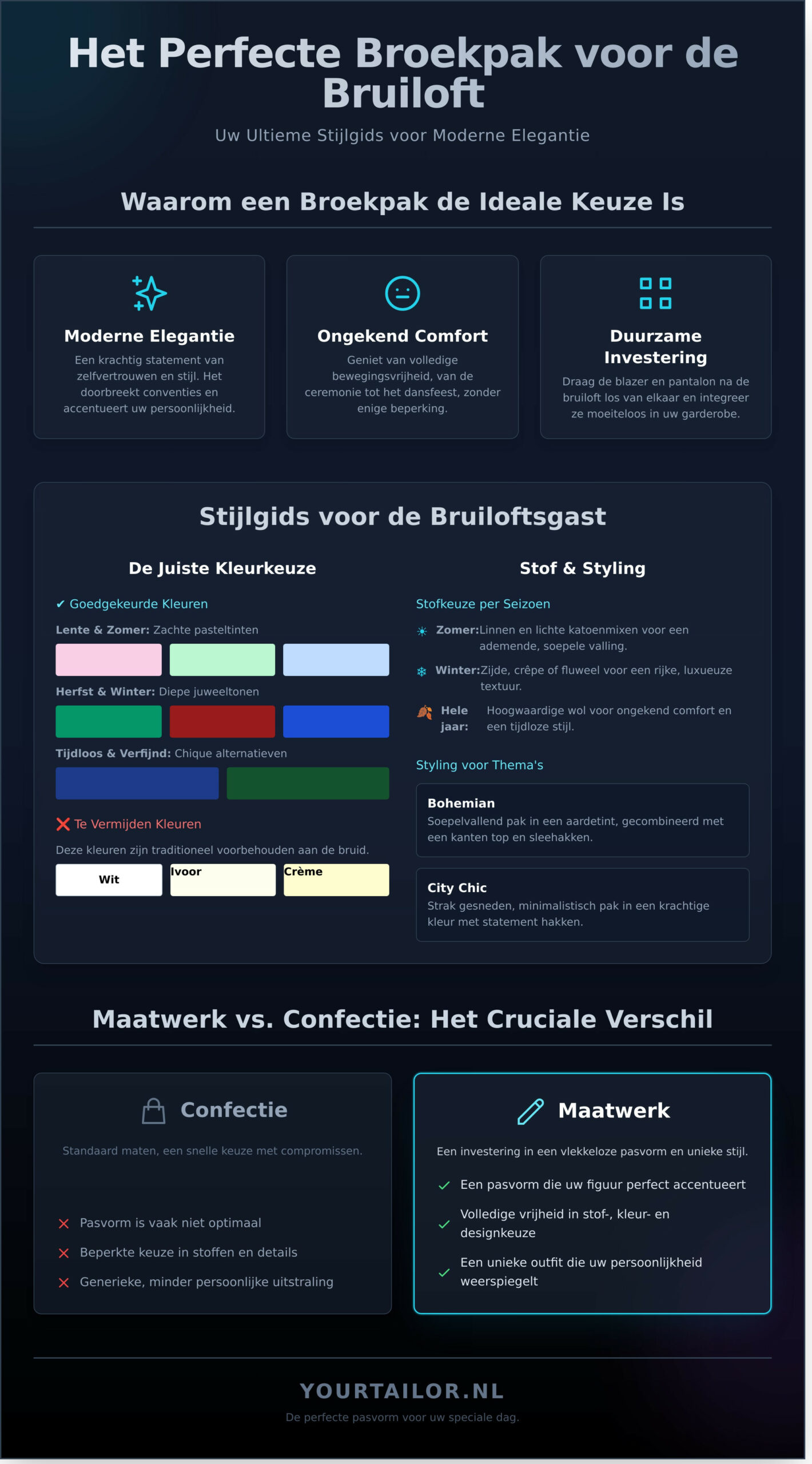 Broekpak voor een Bruiloft: De Ultieme Stijlgids voor Vrouwen - Infographic