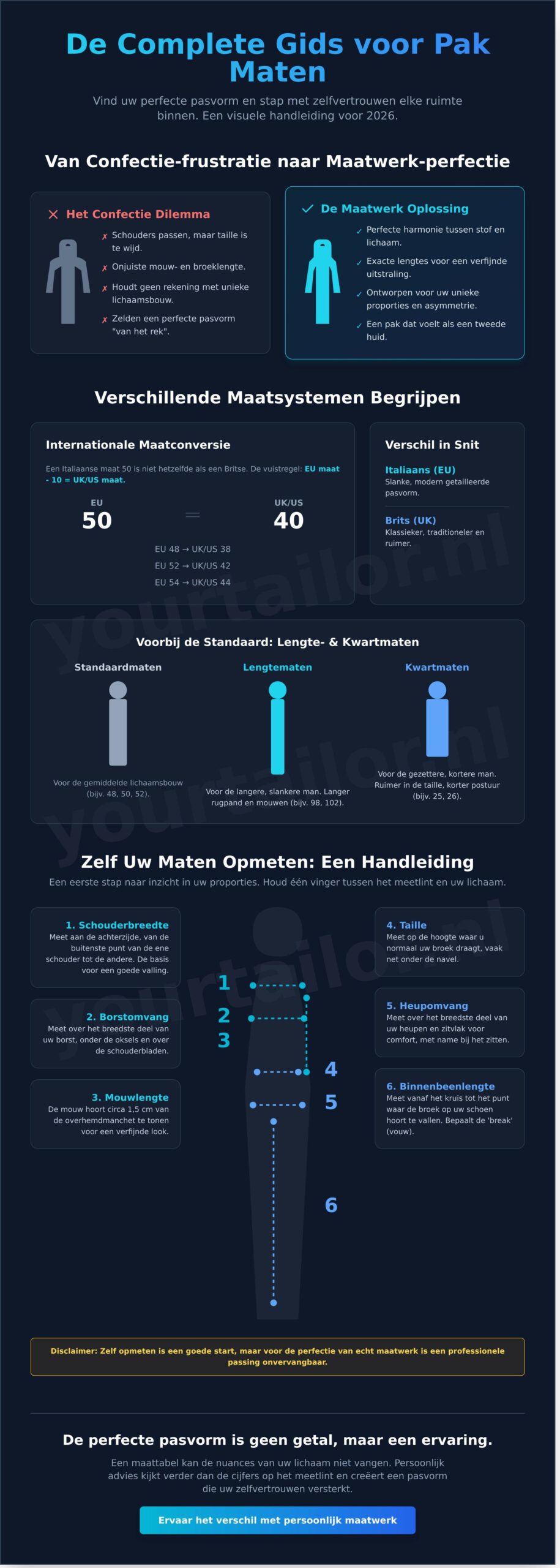 Pak maten begrijpen: De complete gids voor de perfecte pasvorm in 2026 - Infographic