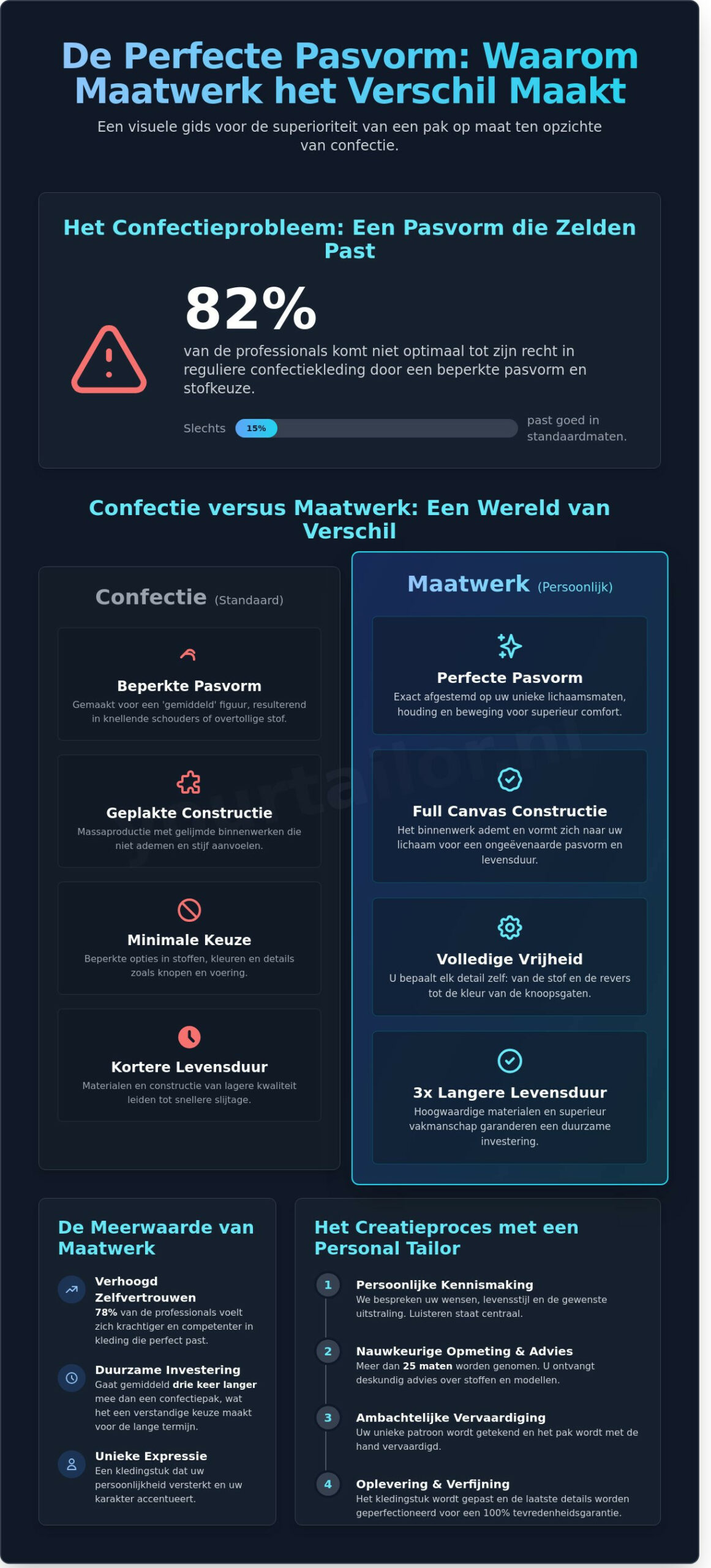 Pakken op maat: De essentie van vakmanschap en persoonlijke stijl - Infographic