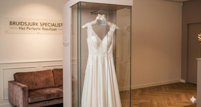 Trouwjurk reinigen stomerij