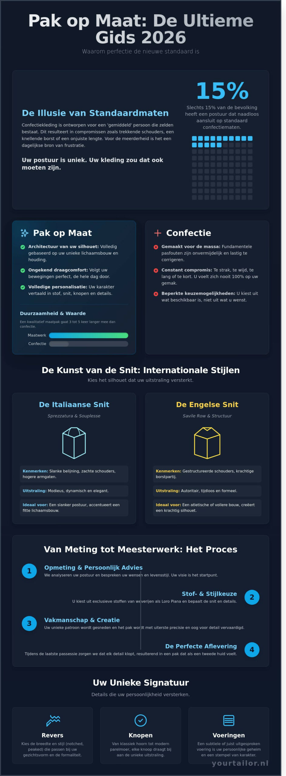 Pak op Maat: De Ultieme Gids voor Ambachtelijk Maatwerk in 2026 - Infographic