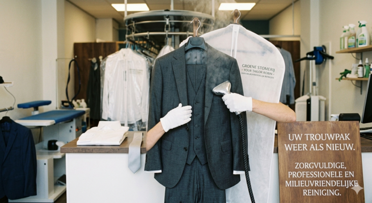 Trouwpak reinigen stomerij, Groene stomerij trouwkostuum | Your Tailor Robin