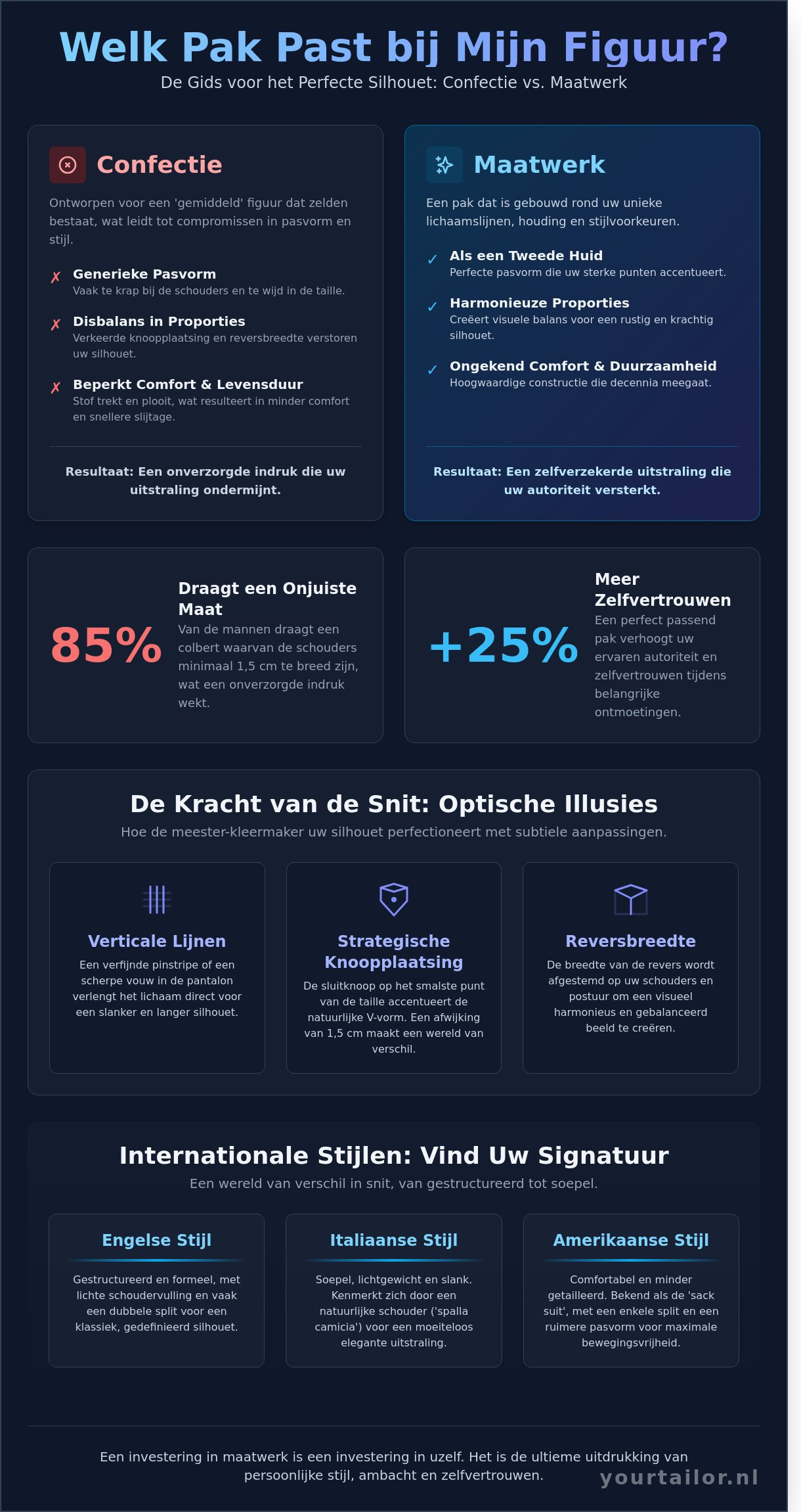 Welk pak past bij mijn figuur? De ultieme gids voor perfect maatwerk - Infographic